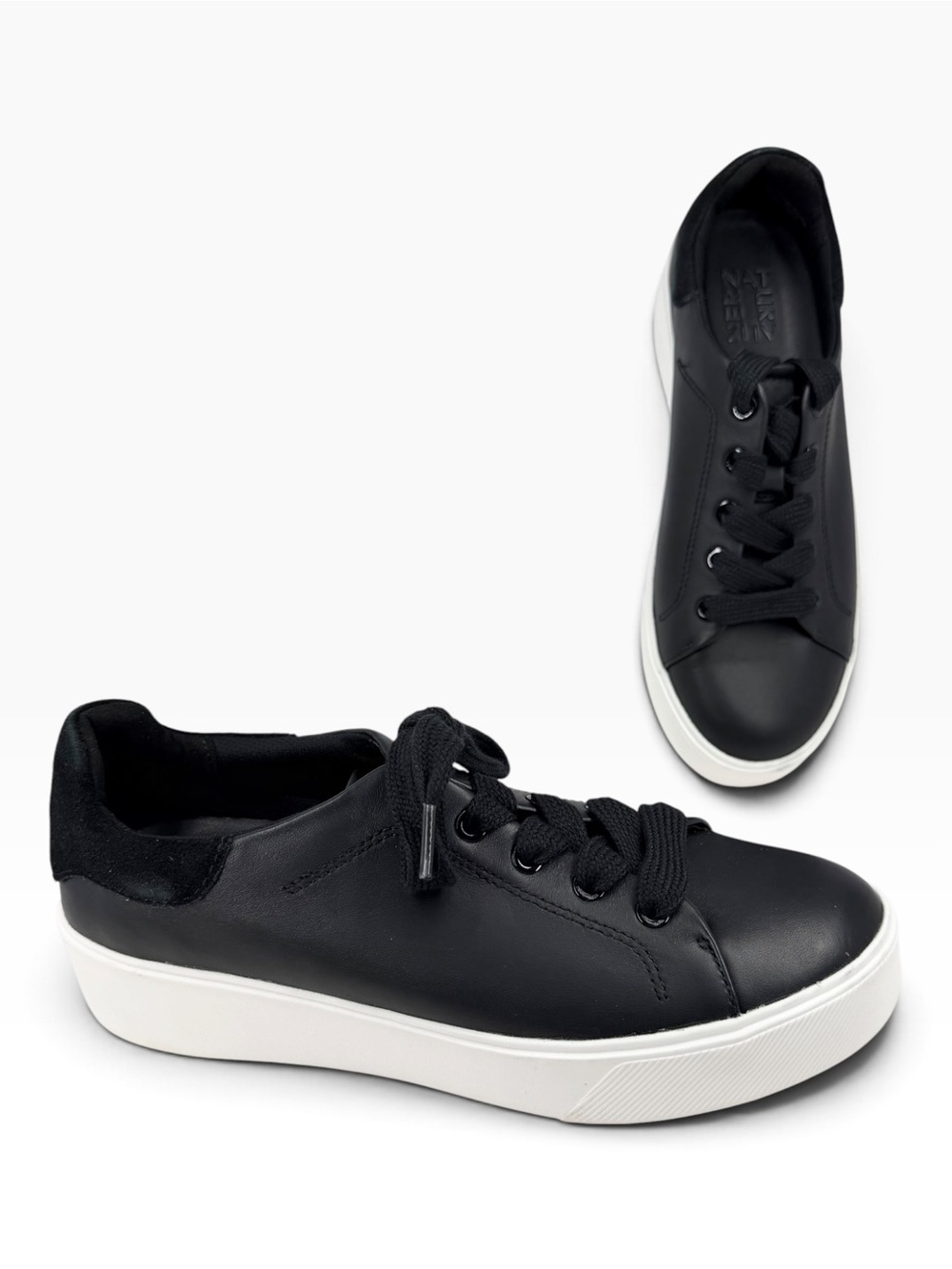 Naturalizer Morrison 2.0 Lace Up Sneakers Black Leather Size 7.5M